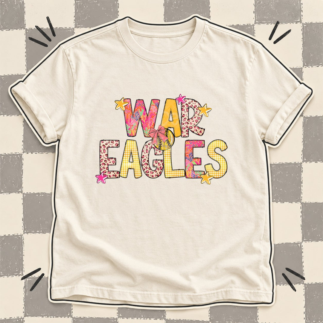 War Eagles Mixed Doodle Softball Mascots – Softball Brights DTF transfer mockup