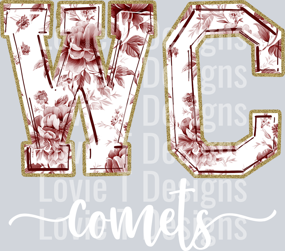 WC COMETS MAROON TOILE