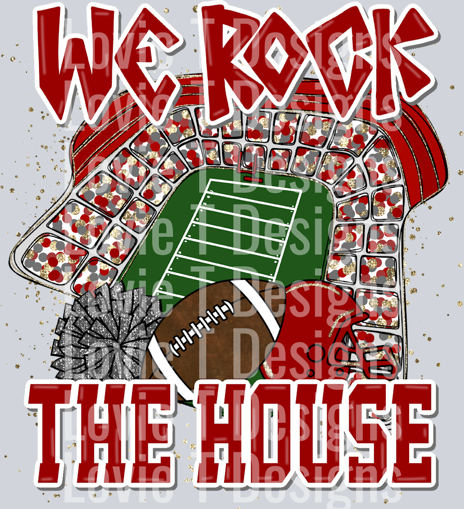 We Rock The House Crimson Grey