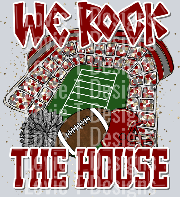We Rock The House Maroon Grey