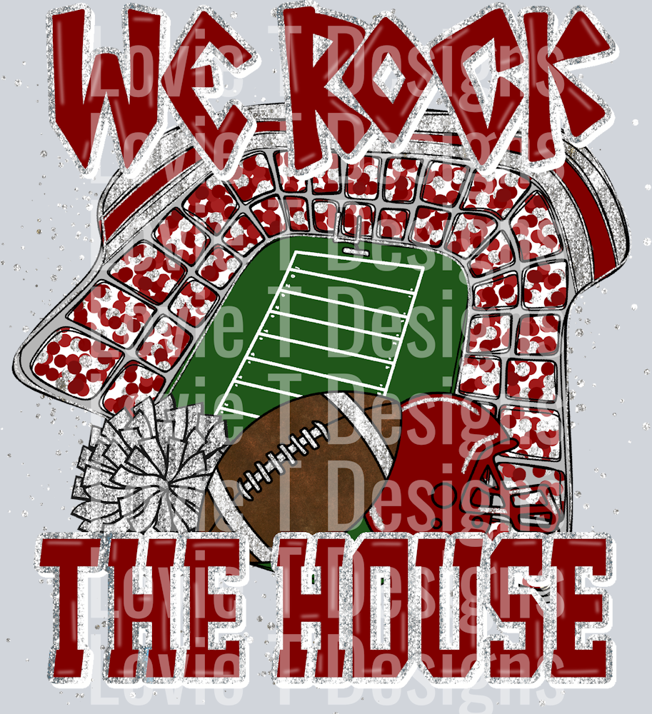 We Rock The House  Maroon Silver