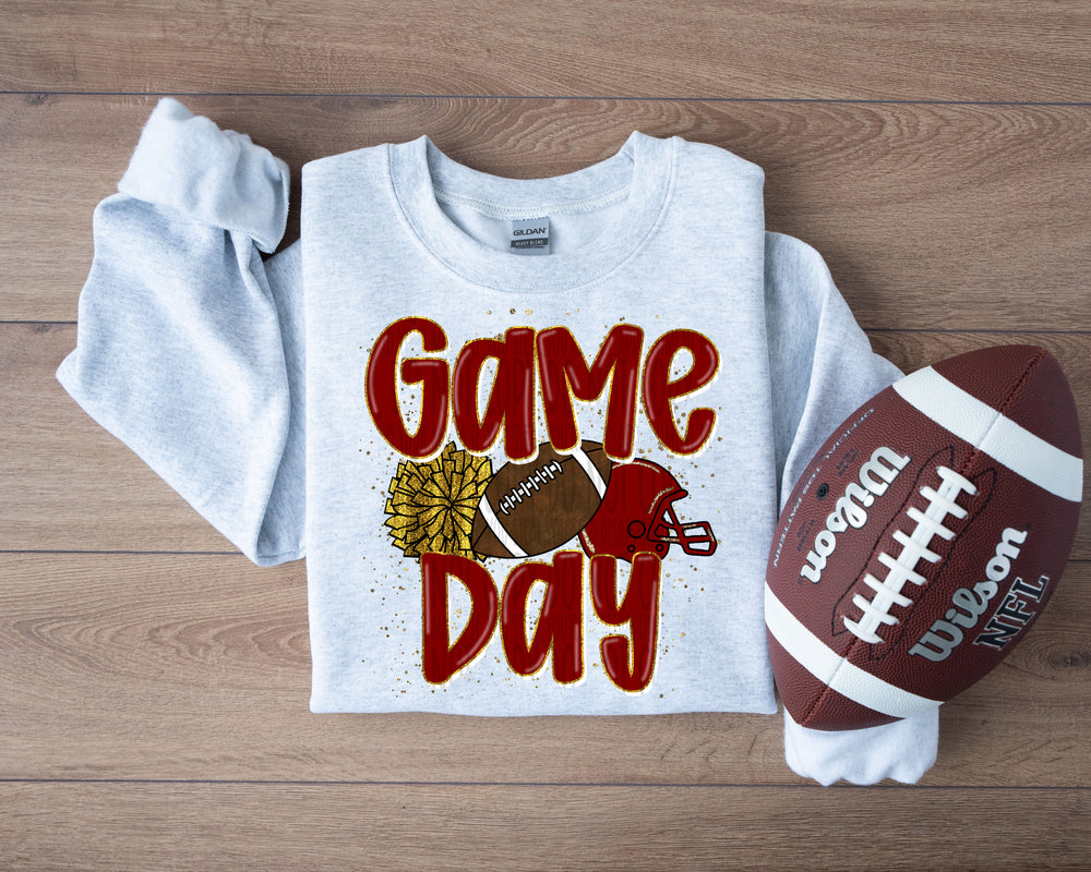 We Rock the House Maroon Yellow Pocket DTF transfer design – image 1