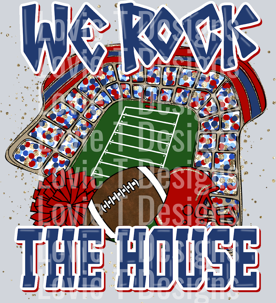 We Rock The House Navy Red