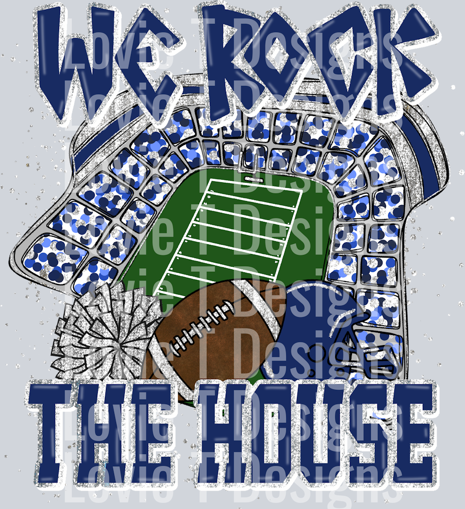 We Rock The House Navy Silver