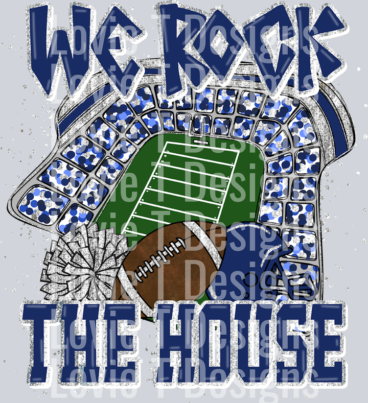 We Rock The House Navy Silver