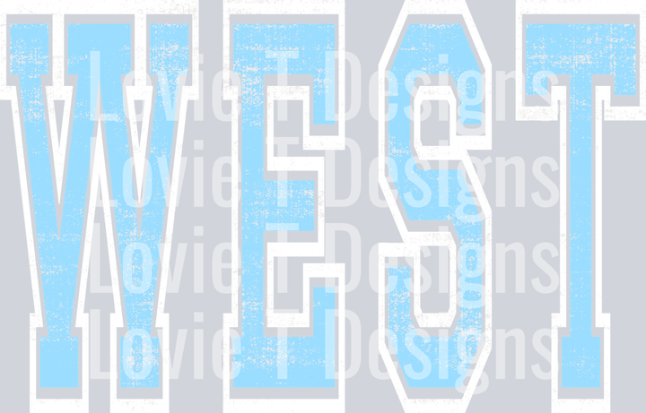 WEST CAROLINA BLUE AND WHITE VARSITY OVERSIZED MASCOT