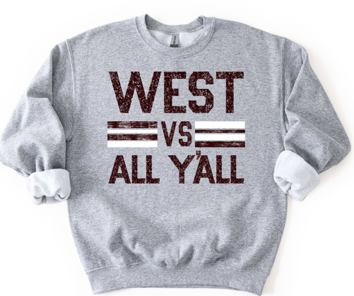 WEST VS ALL YALL MAROON AND WHITE