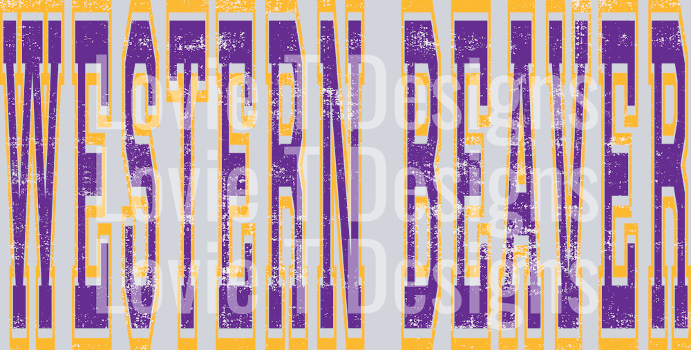WESTER BEAVER PURPLE AND YELLOW GOLD VARSITY STYLE
