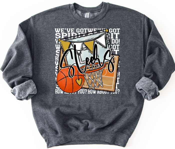 WE'VE GOT SPIRIT BASKETBALL WHITE PRINT STEERS VEGAS GOLD
