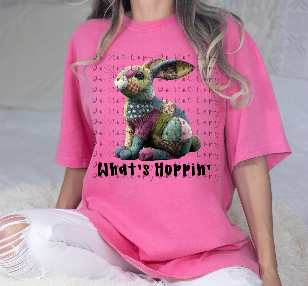 Whats Hoppin DTF transfer design