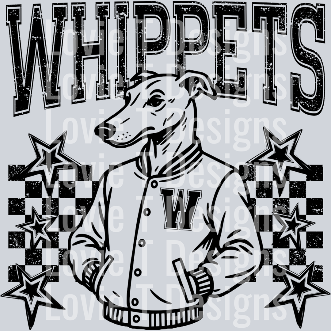 Whippets Checkered and Stars – DTF Transfer
