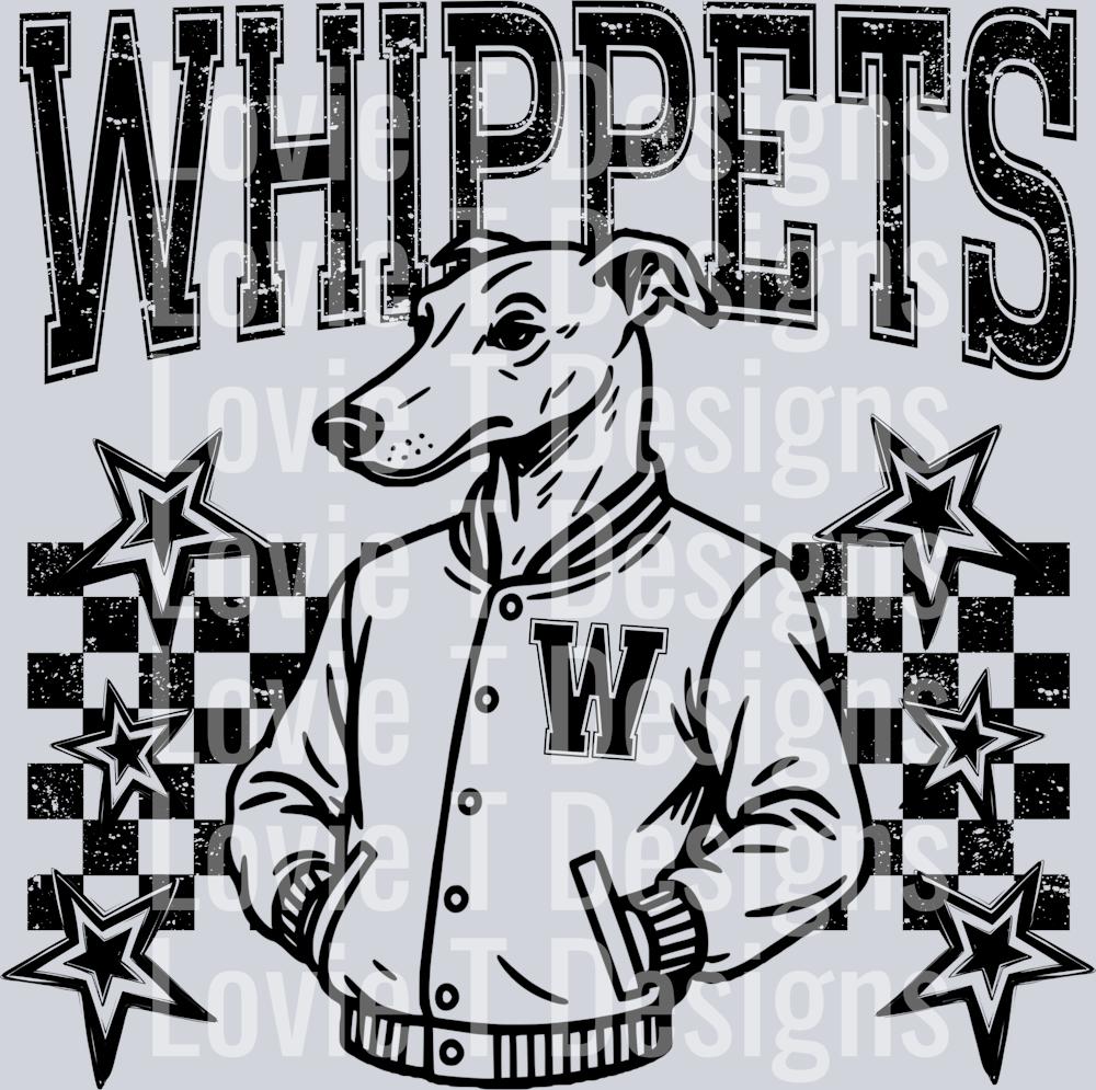 Whippets Design WHIPPETS CHECKERED AND STARS - Lovie T Designs