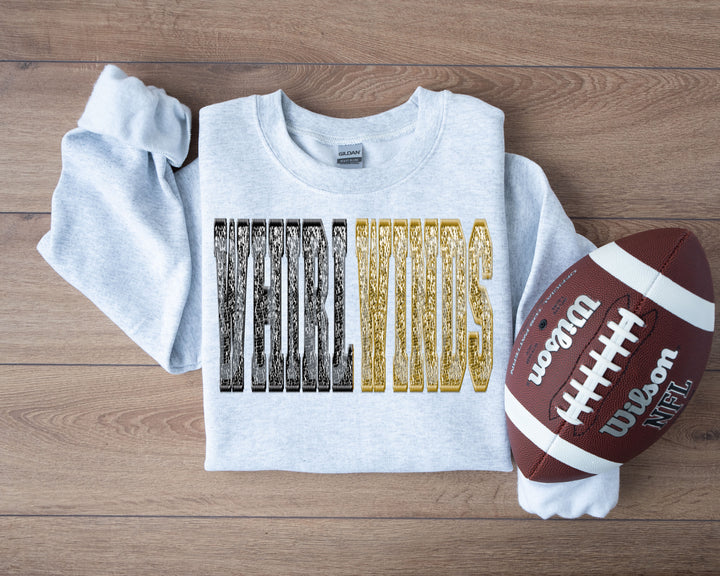 WHIRLWINDS SPLIT SEQUIN BLACK AND GOLD