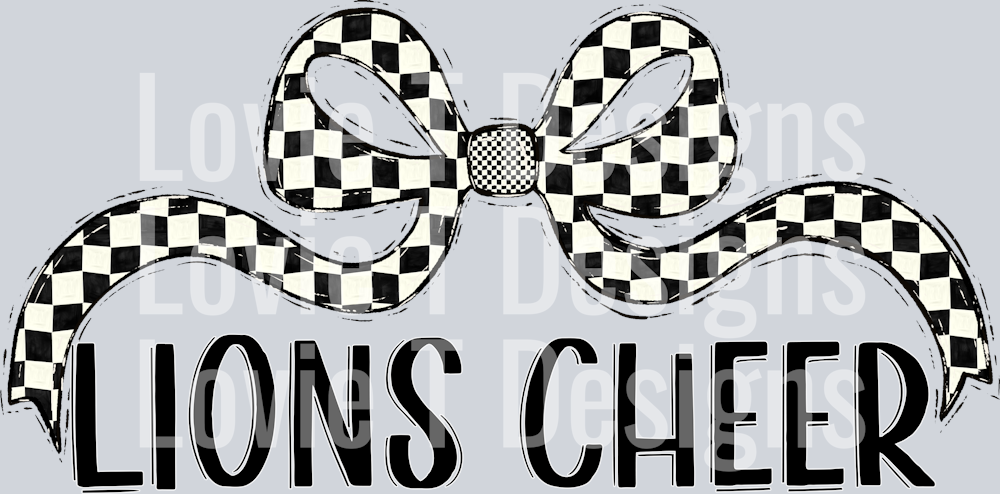 WIDE CHECKER BOW LIONS CHEER