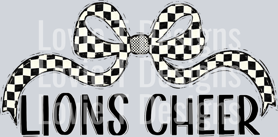 WIDE CHECKER BOW LIONS CHEER