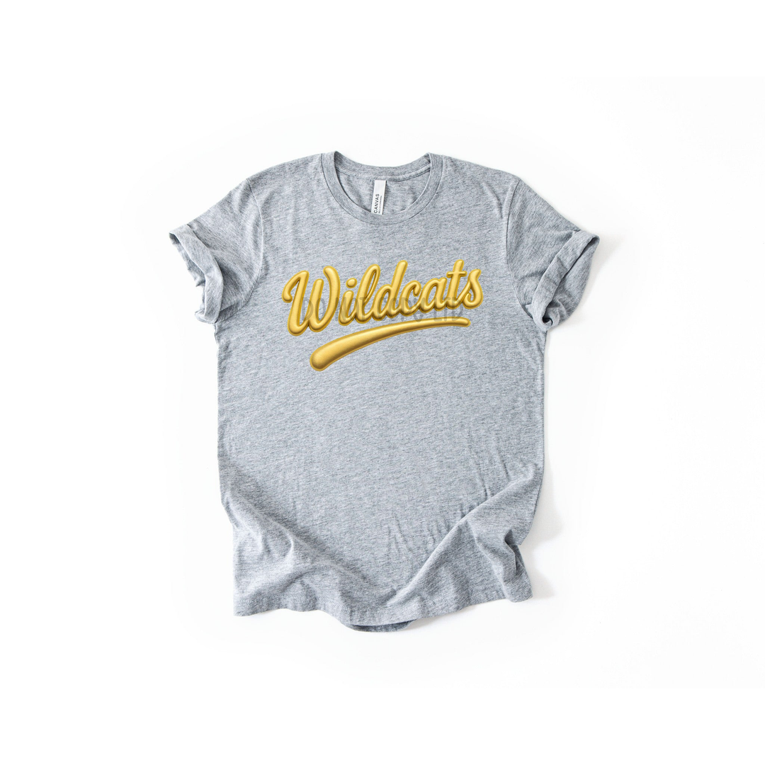 Wildcats Faux Puff Gold – DTF Transfer