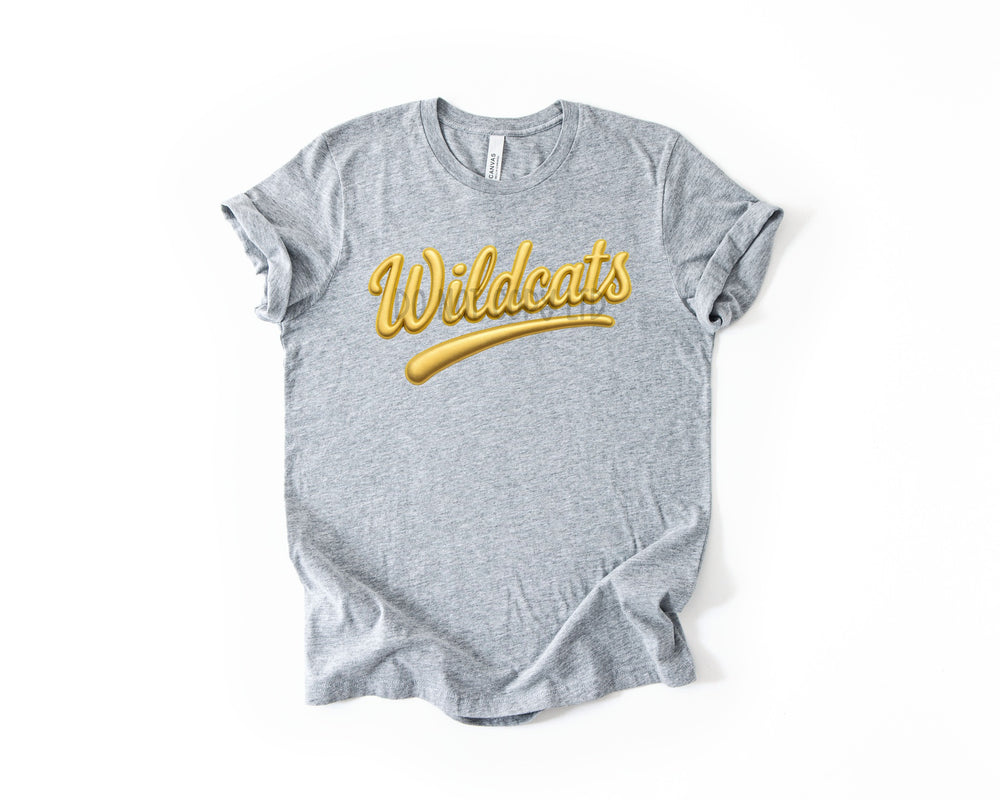 Wildcats Faux Puff Gold DTF transfer design – image 1