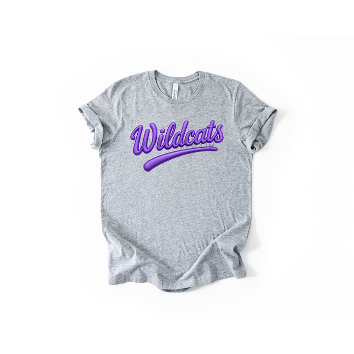 Wildcats Faux Puff Purple – DTF Transfer