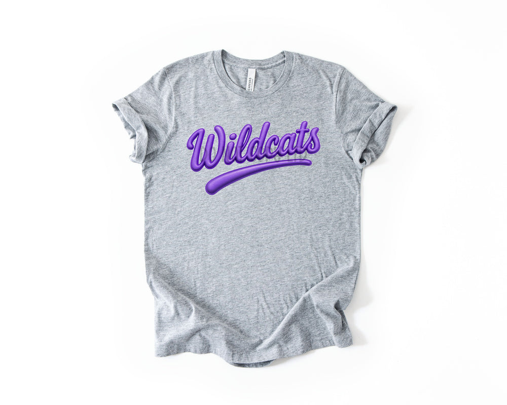 Wildcats Faux Puff Purple DTF transfer design – image 1