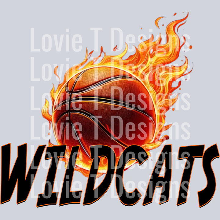 Wildcats Flaming Basketball – DTF Transfer
