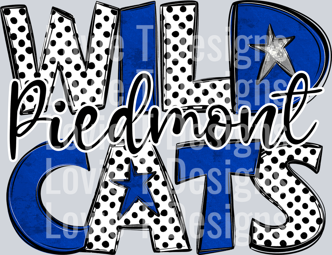 WILDCATS Piedmont ROYAL BLUE STARRY