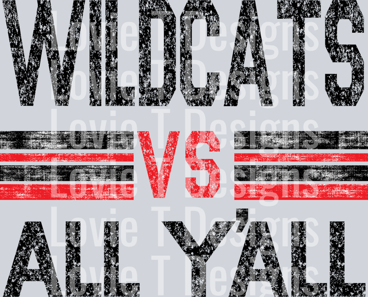 WILDCATS VS ALL YALL RED AND BLACK