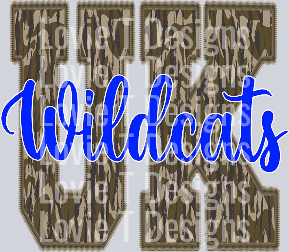 Wildcats_Woodland Camo Initials