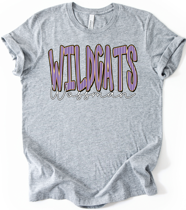 WILDCATS WOSSMAN PURPLE AND YELLOW GOLD PREPSTER