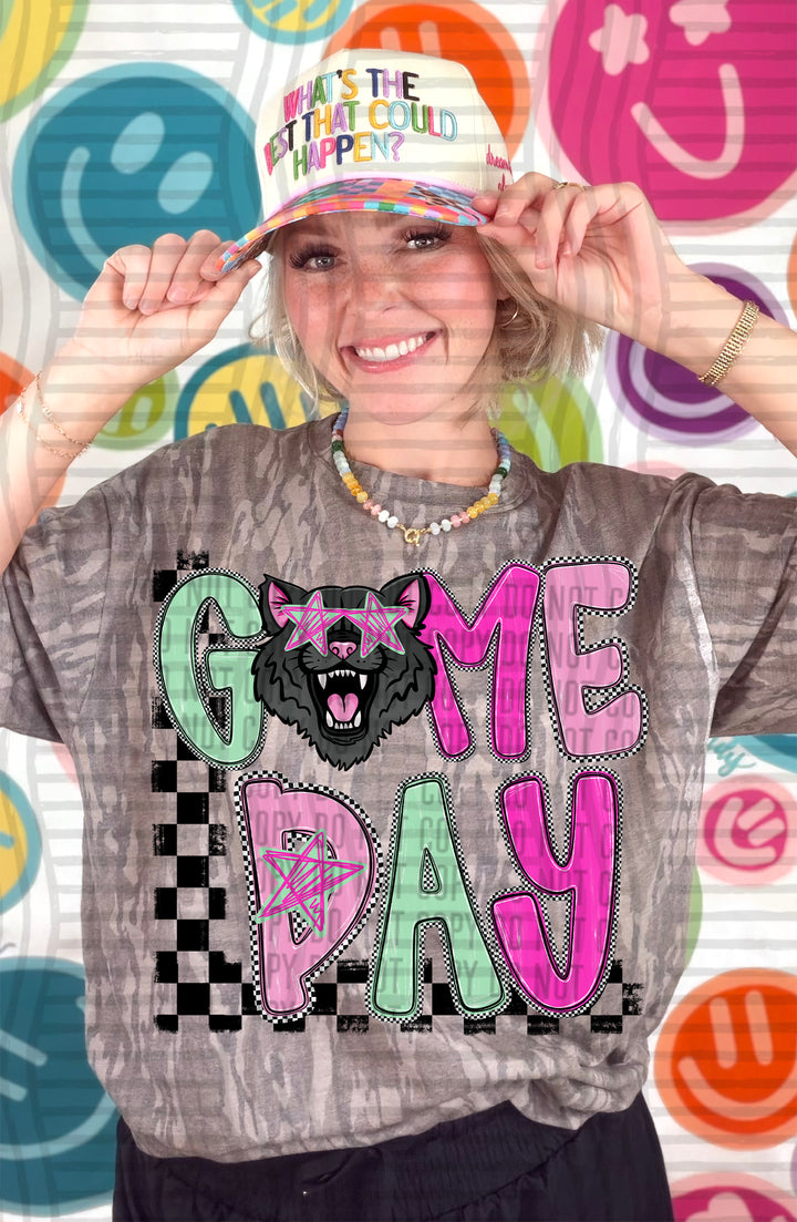 Wildcats Game Day Starry Eyes mascot DTF transfer