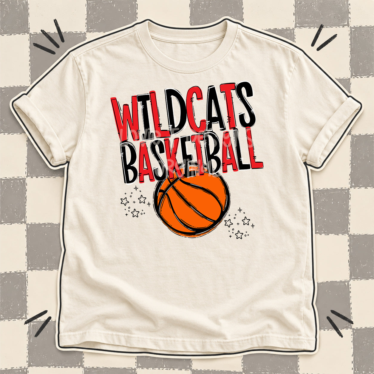 Team Go Basketball Mascots Wildcats Red Black design