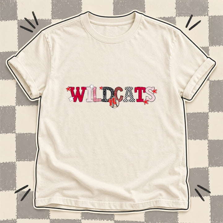 Wildcats Red White Black Mixed Doodle Baseball Mascots – Mascot Colors DTF transfer mockup