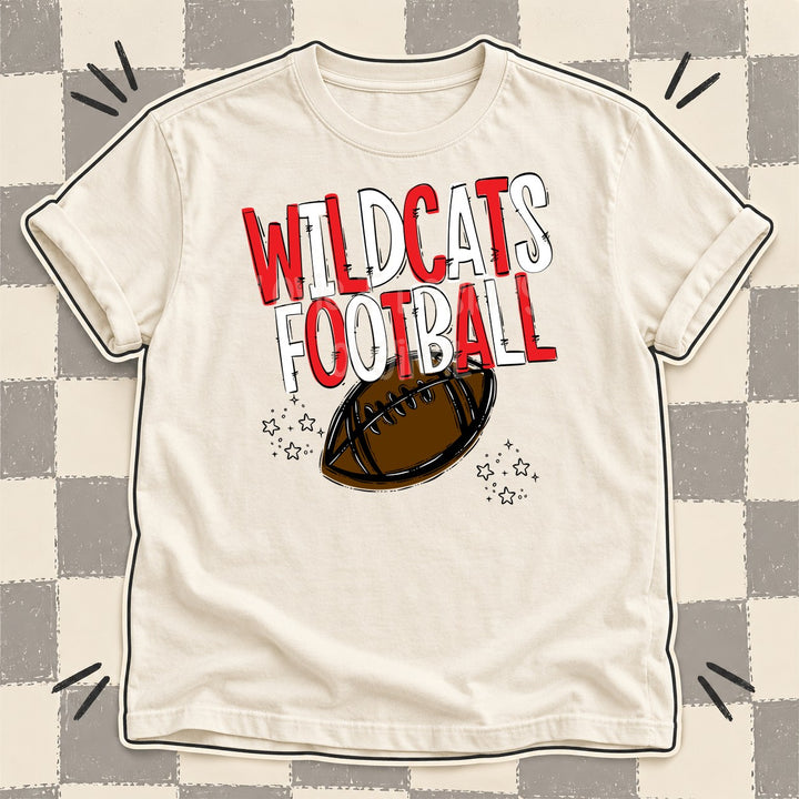 Wildcats Red White Team Go Football Mascots DTF transfer mockup