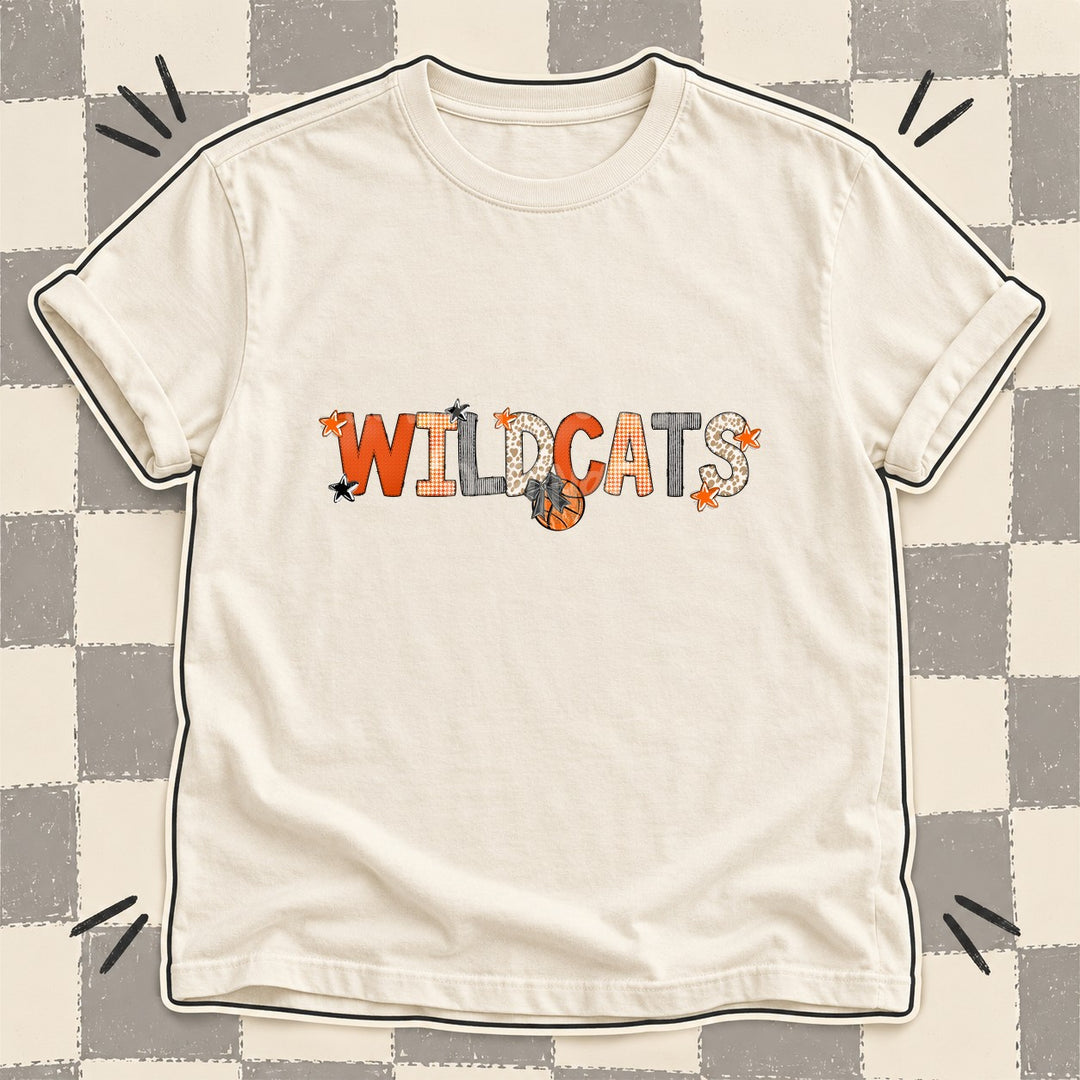 Wildcats Mixed Doodle Basketball Mascots – Hoops Houndstooth DTF transfer mockup