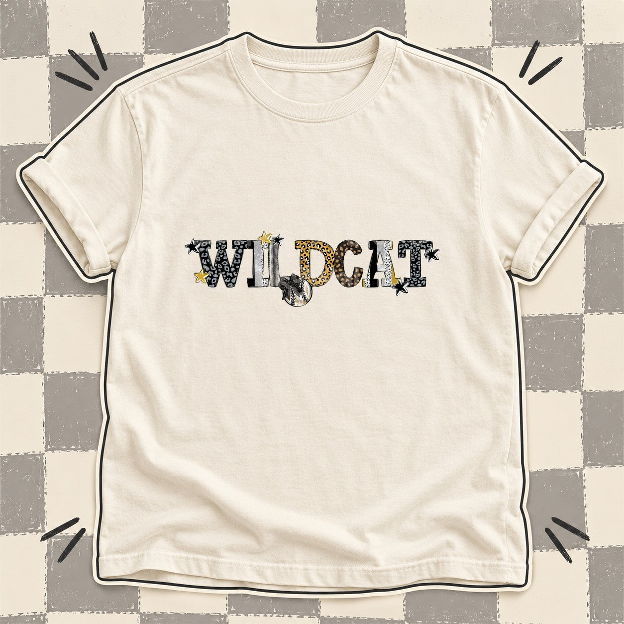 Mixed Doodle Baseball Mascots – Mascot Colors Wildcat Black Vegas Gold design