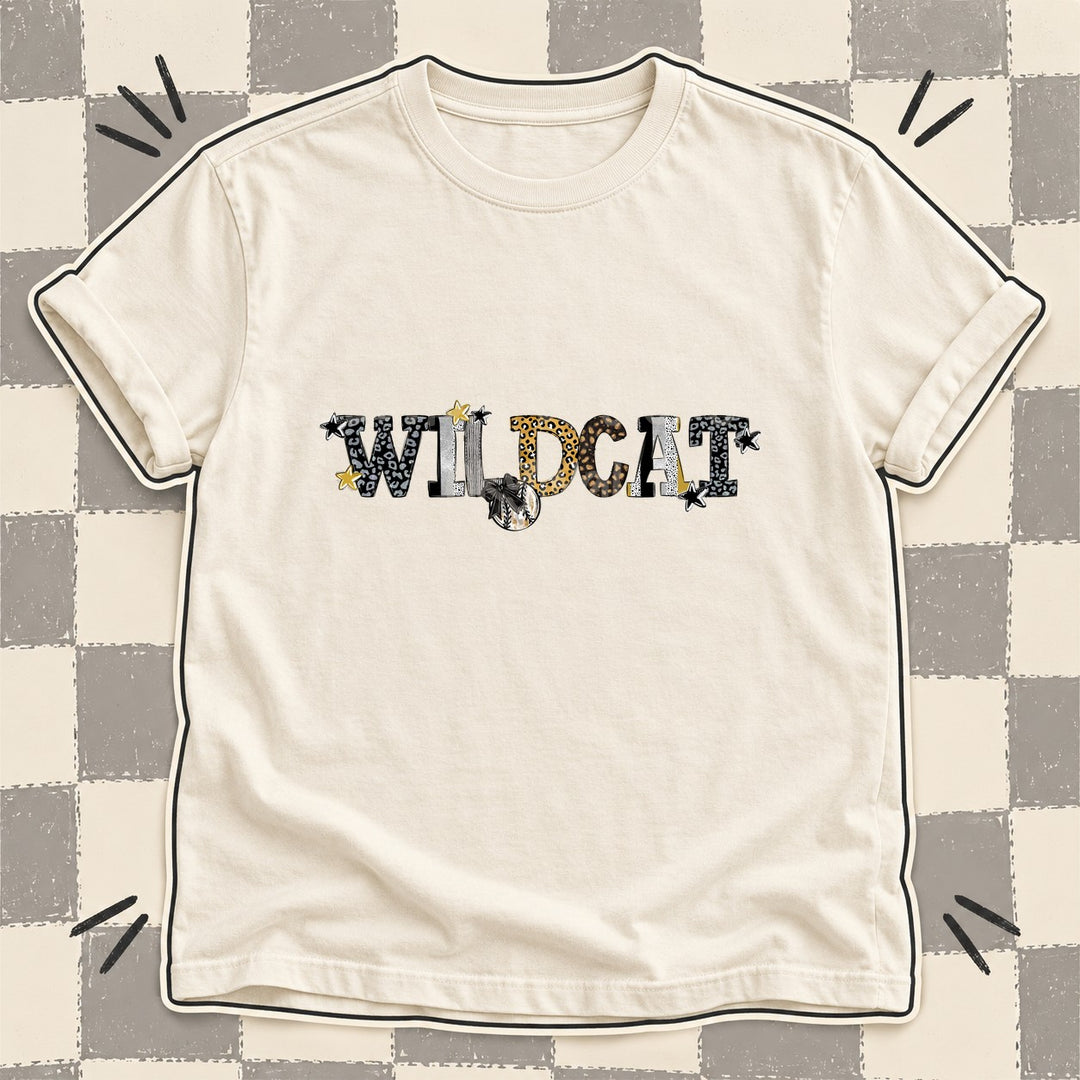 Wildcat Black Vegas Gold Mixed Doodle Baseball Mascots – Mascot Colors DTF transfer mockup