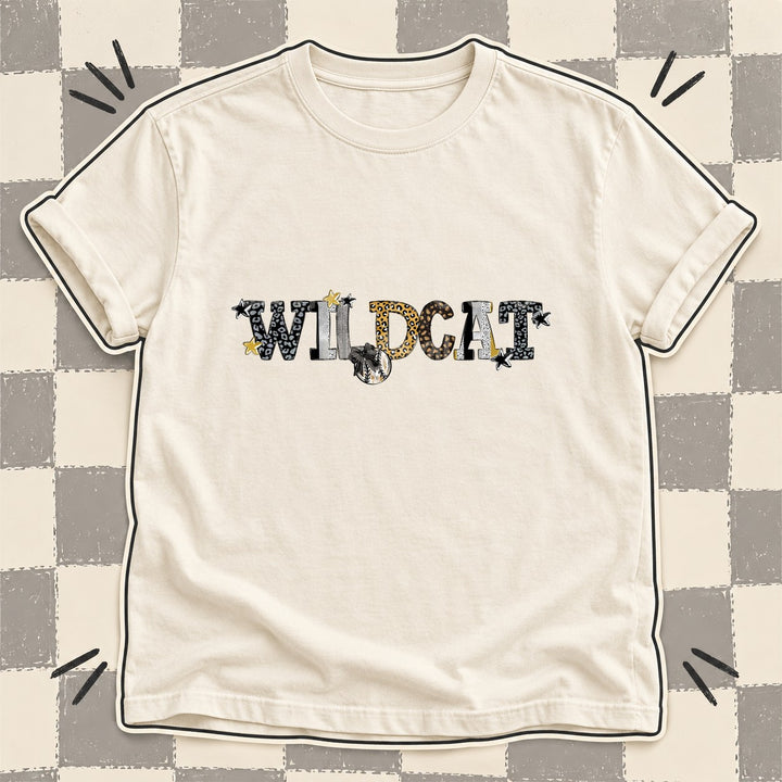 Wildcat Black Vegas Gold Mixed Doodle Baseball Mascots – Mascot Colors DTF transfer mockup