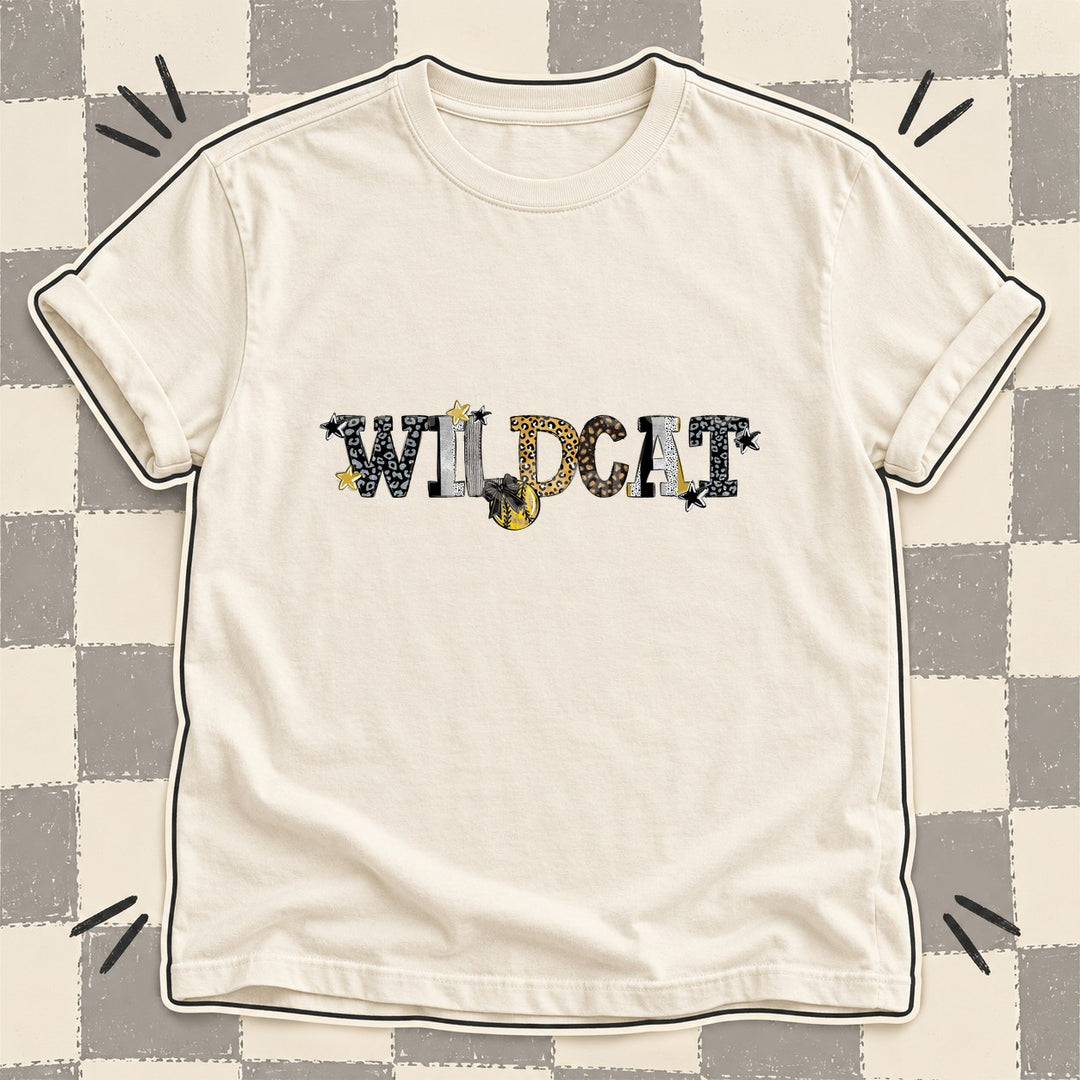 Wildcat Black Vegas Gold Mixed Doodle Softball Mascots – Mascot Colors DTF transfer mockup