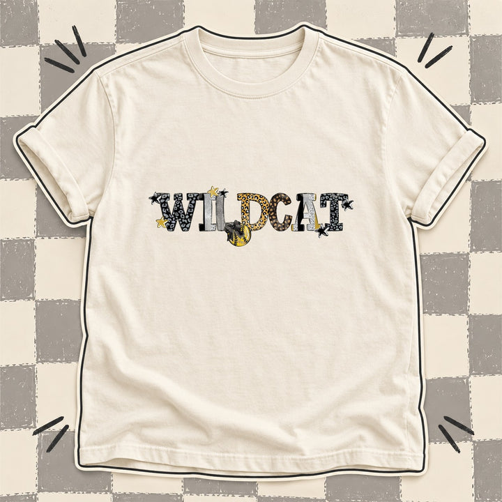 Wildcat Black Vegas Gold Mixed Doodle Softball Mascots – Mascot Colors DTF transfer mockup