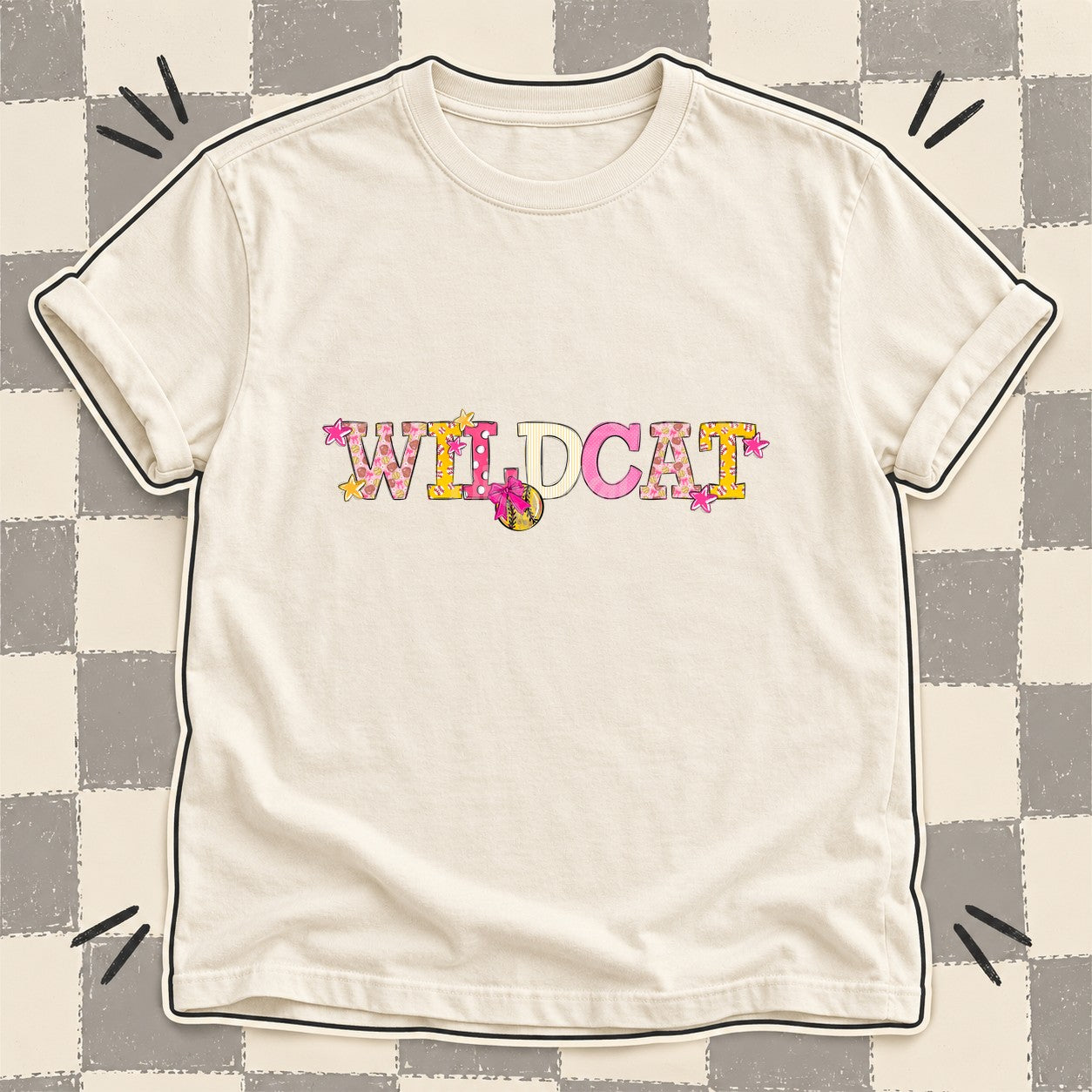 Mixed Doodle Softball Mascots – Sweet Softball Wildcat design