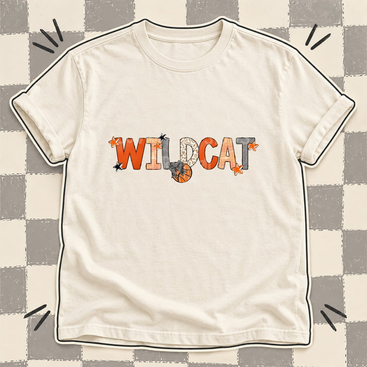 Wildcat Mixed Doodle Basketball Mascots – Hoops Houndstooth DTF transfer mockup