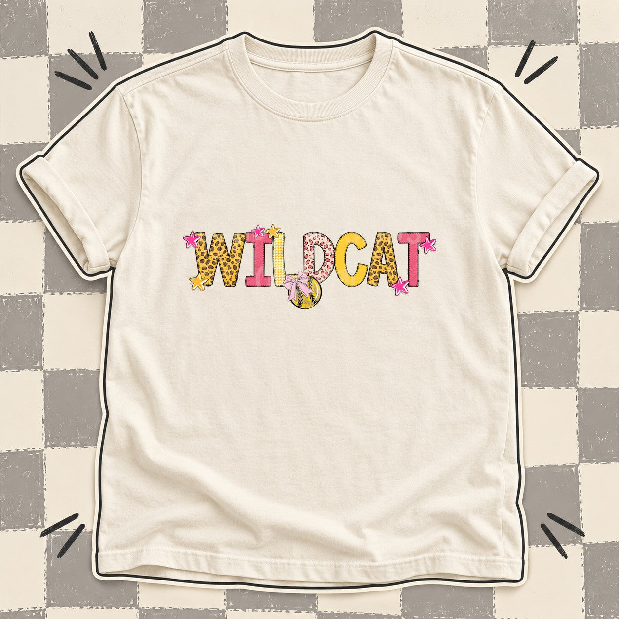 Mixed Doodle Softball Mascots – Sunshine Leopard Wildcat design