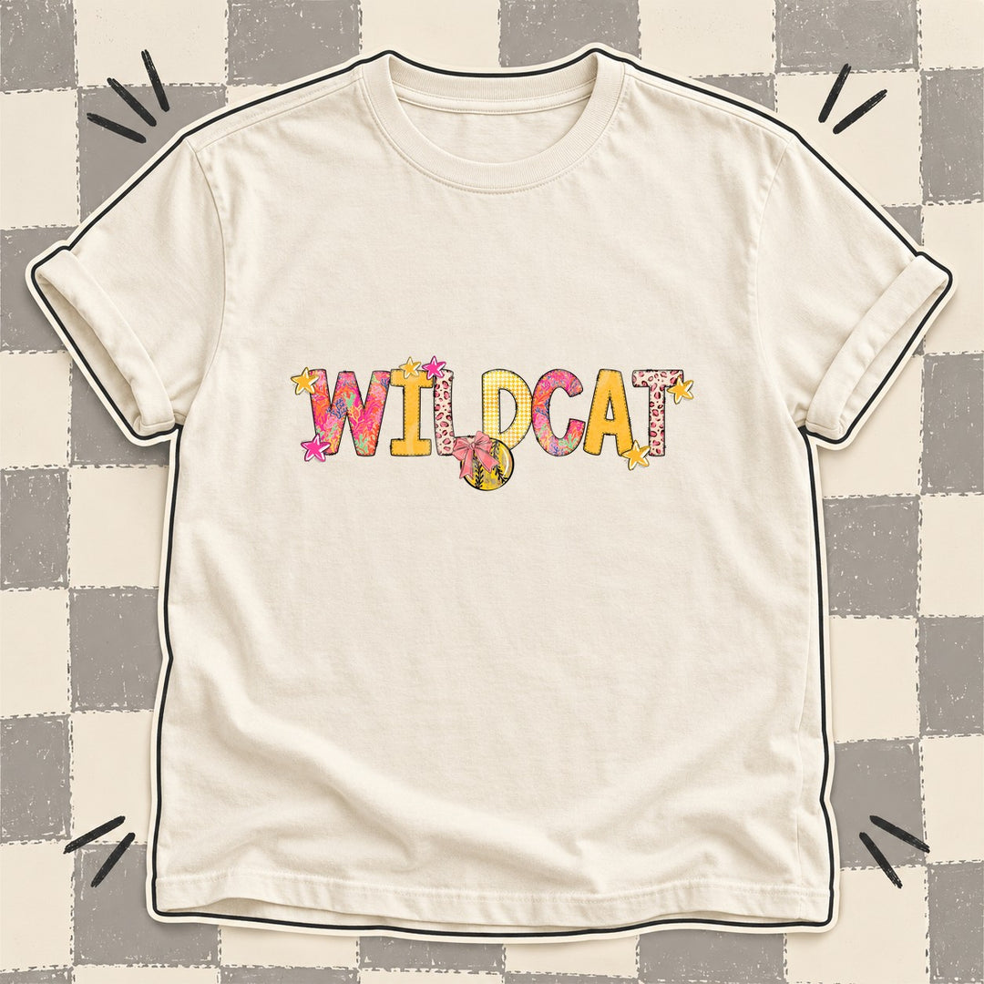 Wildcat Mixed Doodle Softball Mascots – Softball Brights DTF transfer mockup