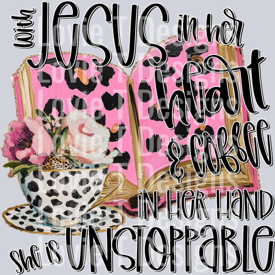 With Jesus in Her Heart – DTF Transfer