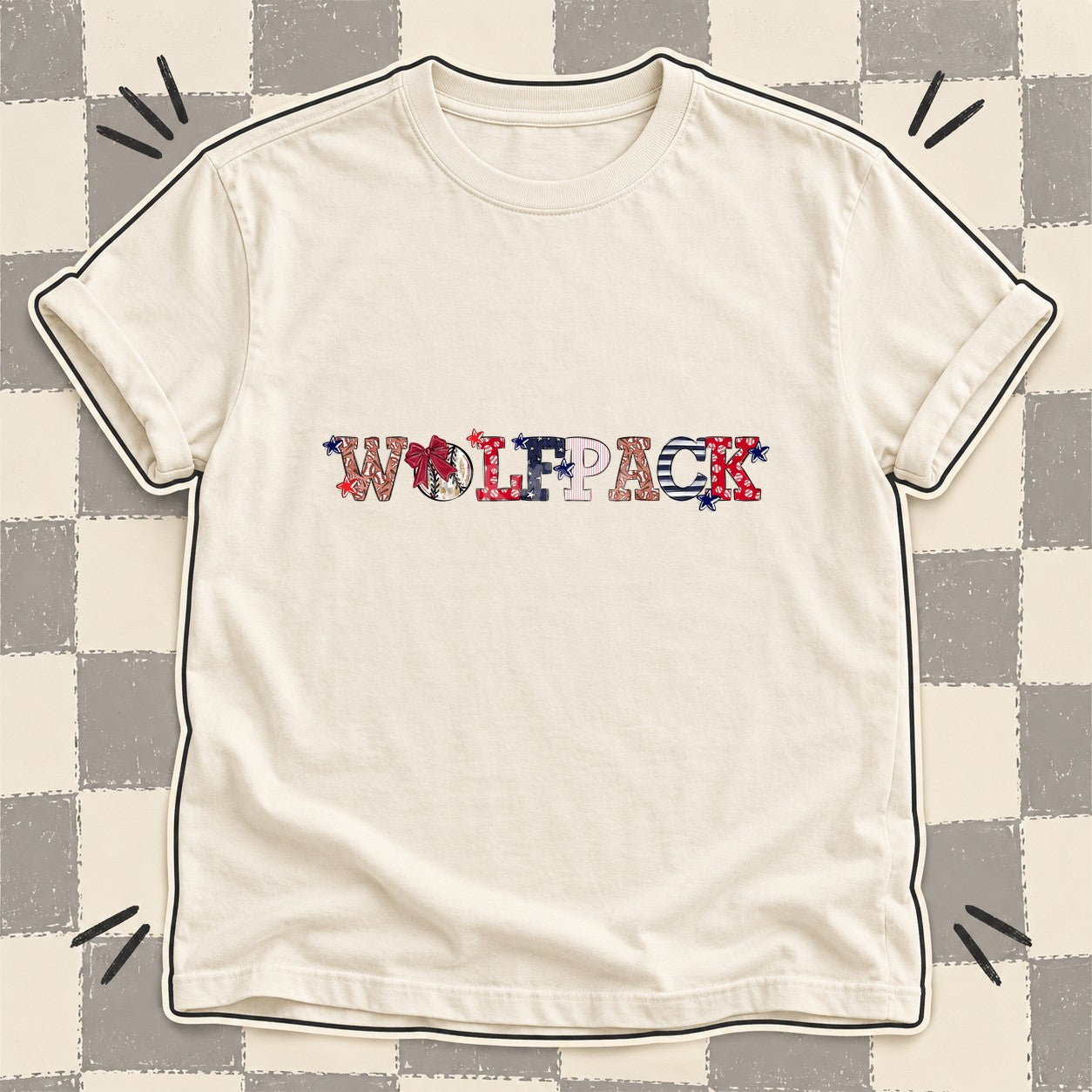 Mixed Doodle Baseball Mascots – Ballpark Classic Wolfpack design