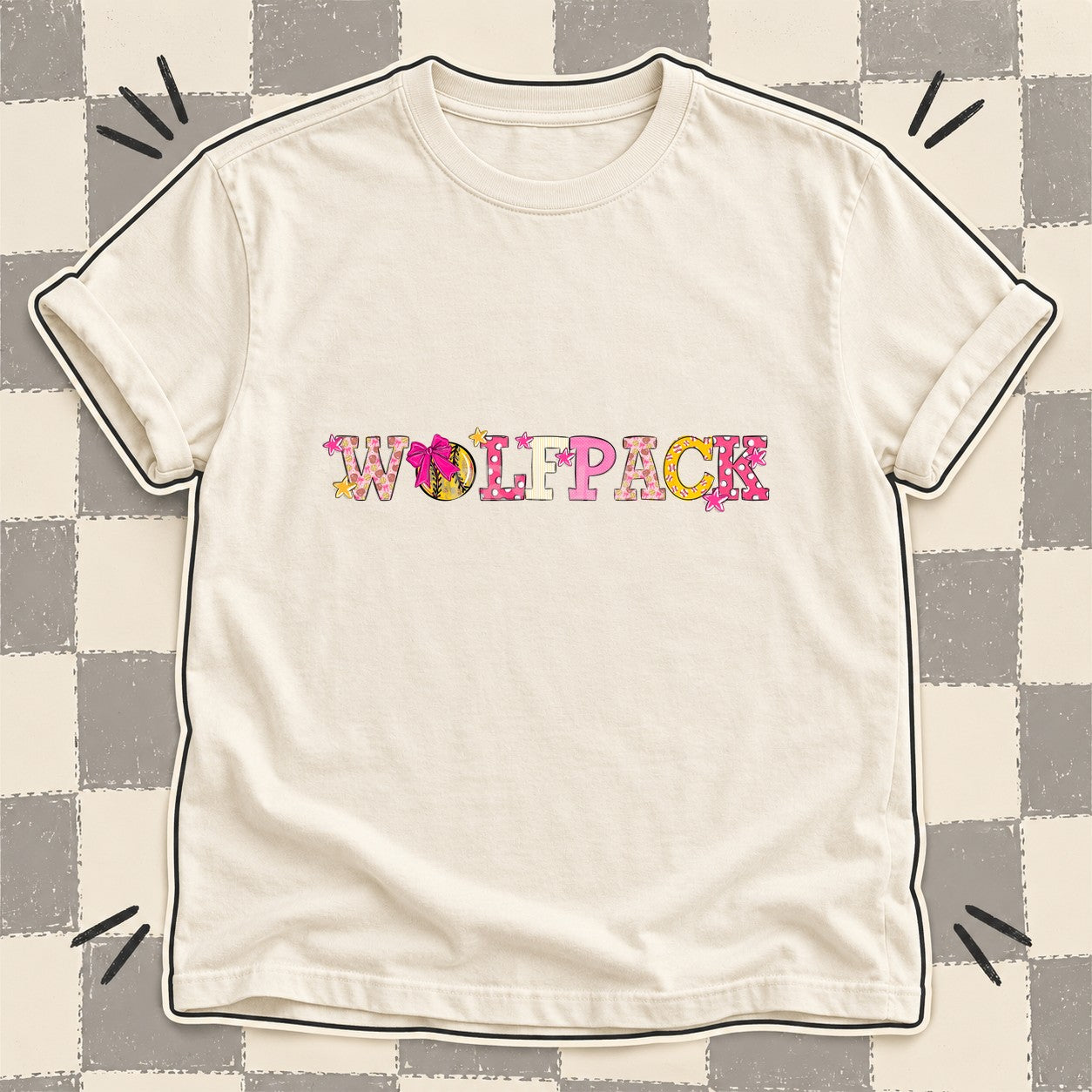 Mixed Doodle Softball Mascots – Sweet Softball Wolfpack design