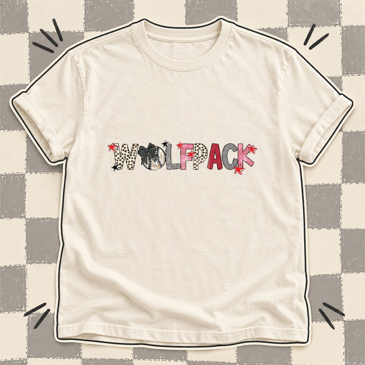 Wolfpack Mixed Doodle Baseball Mascots – Stitched Ballpark DTF transfer mockup