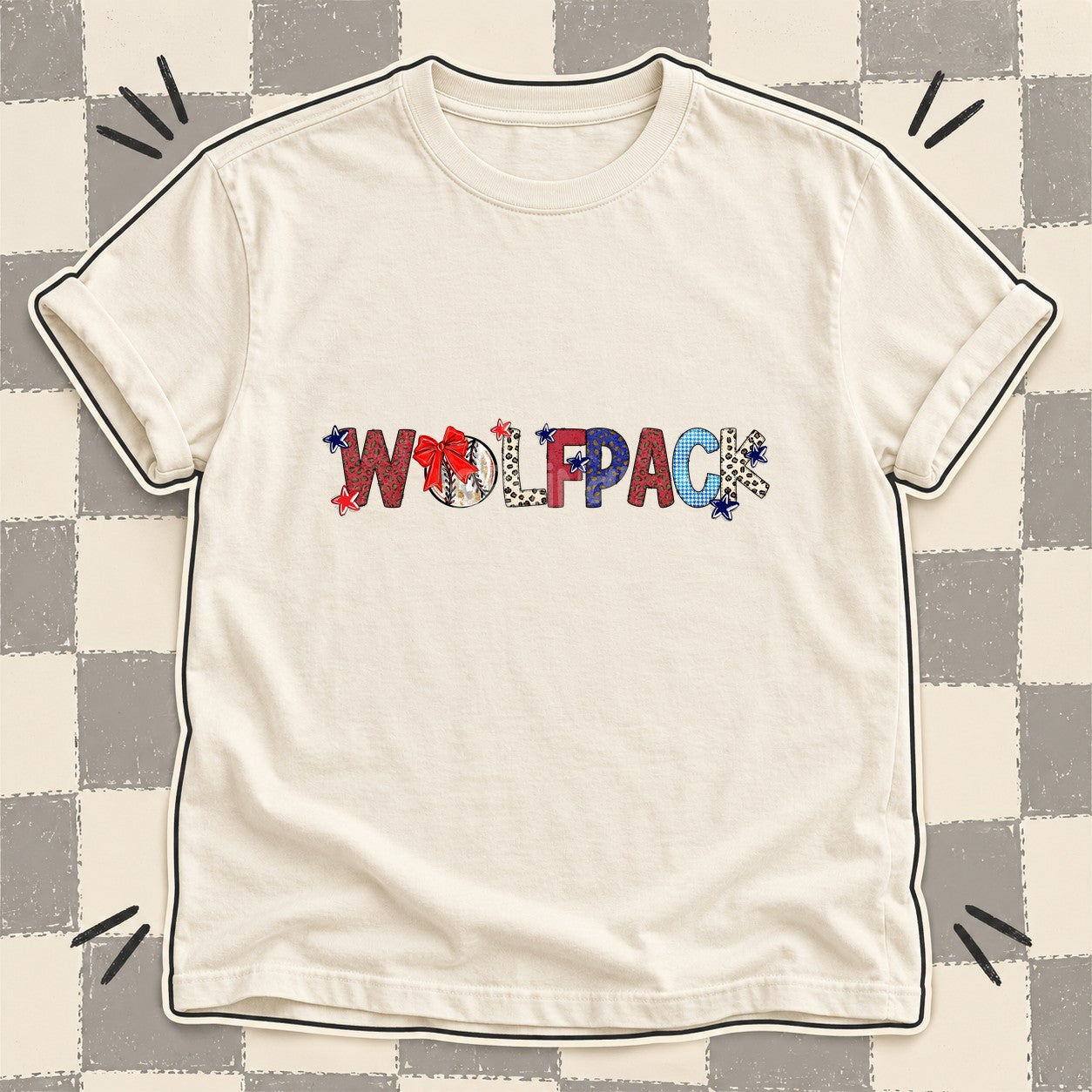 Mixed Doodle Baseball Mascots – Leopard Red Navy Wolfpack design