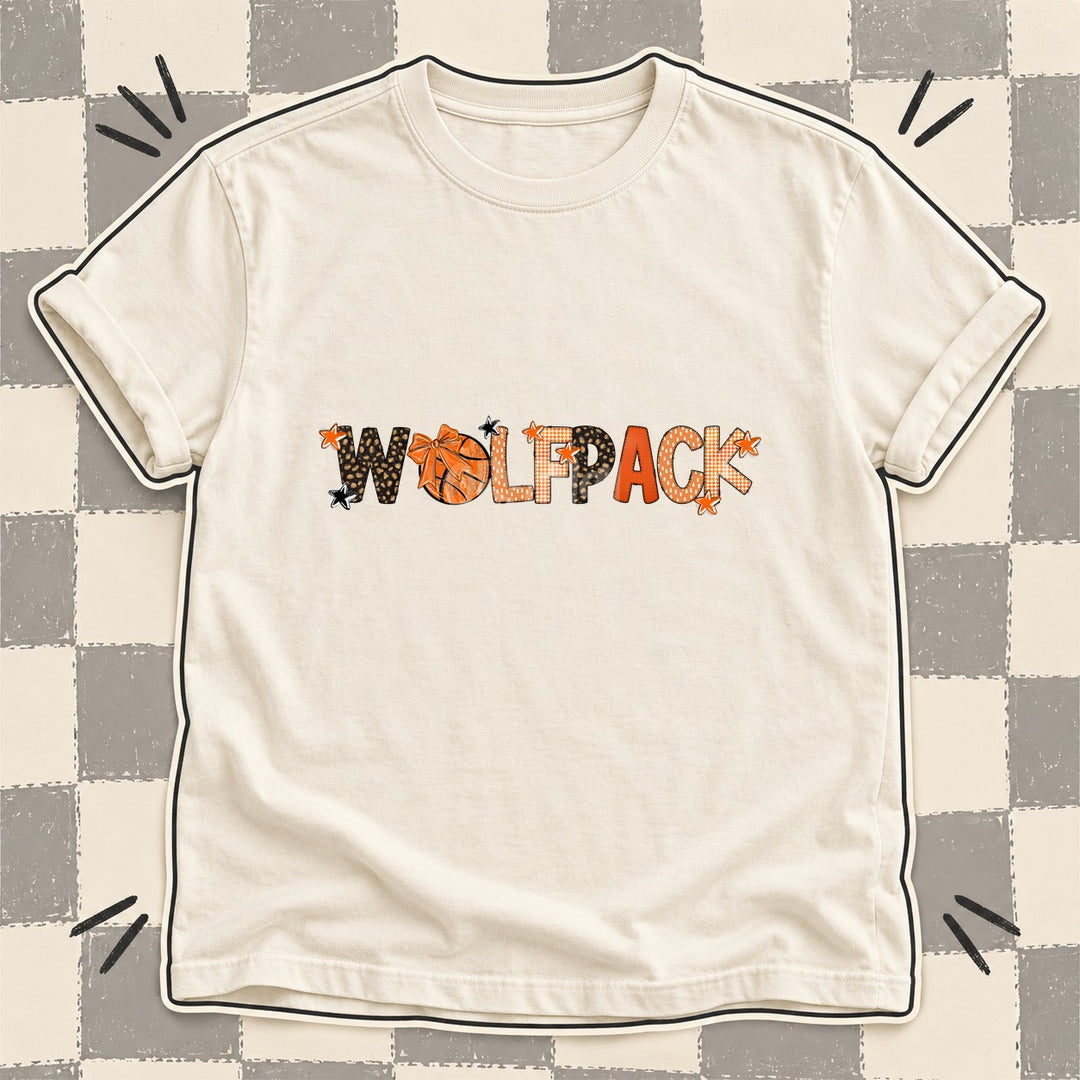 Wolfpack Mixed Doodle Basketball Mascots – Leopard Court DTF transfer mockup