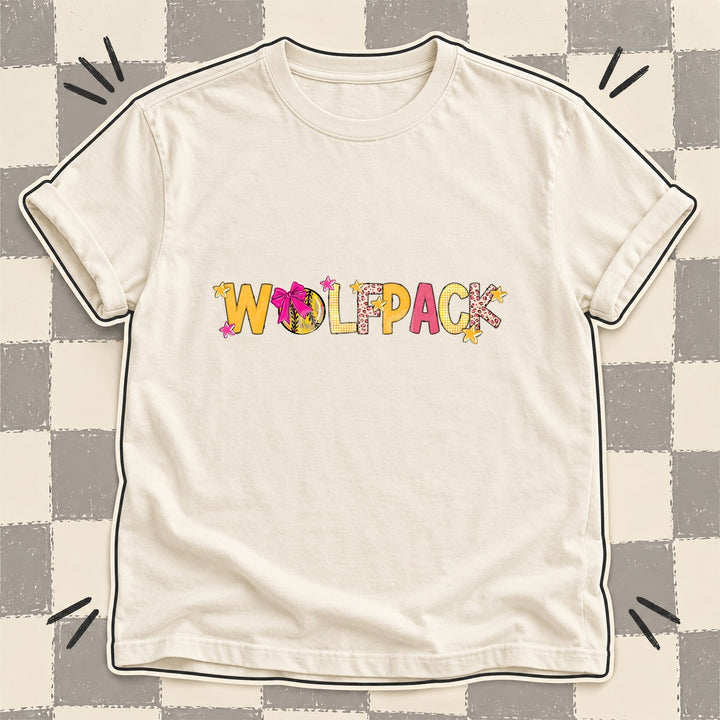 Wolfpack Mixed Doodle Softball Mascots – Stitched Softball DTF transfer mockup