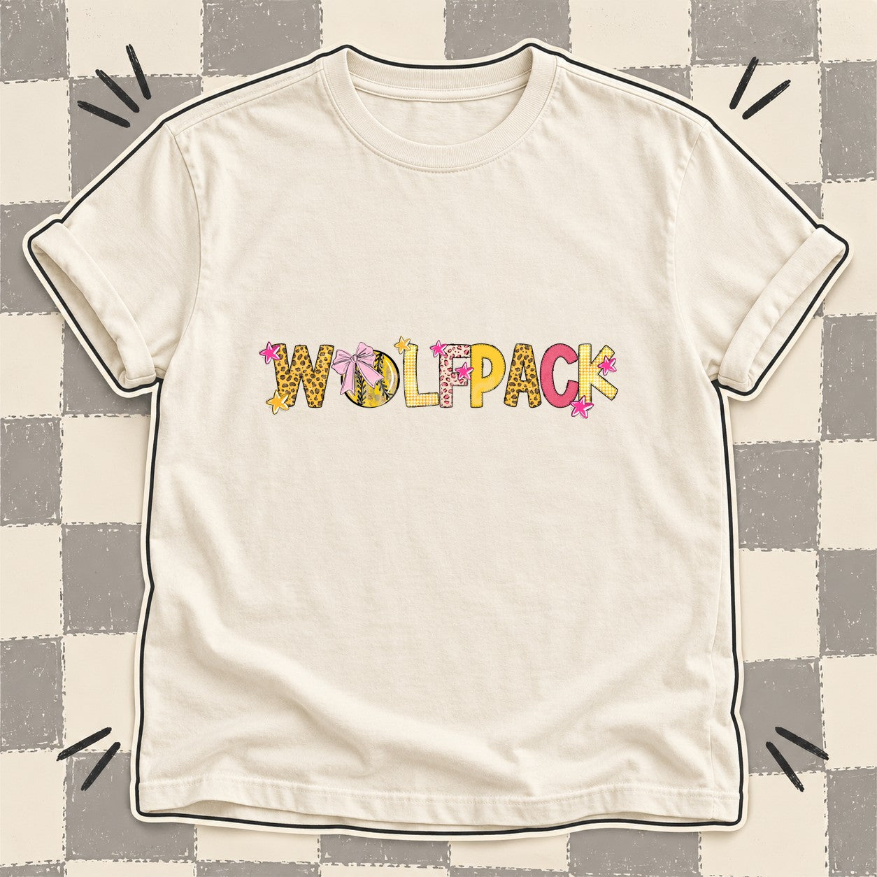 Mixed Doodle Softball Mascots – Sunshine Leopard Wolfpack design